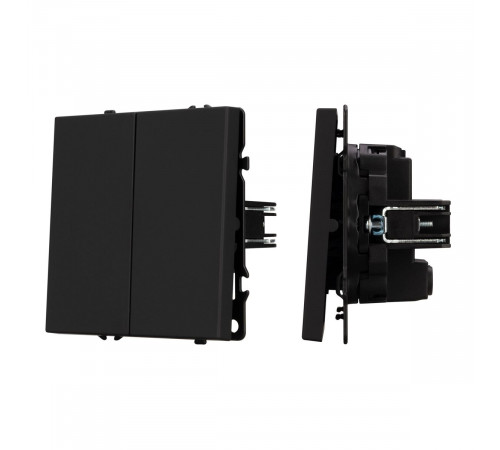 Выключатель перекрёстный 2 кл софт-тач черный оникс Arlight SWT-MKX2-SFPL-BK (250V, 10A) 061790(1)