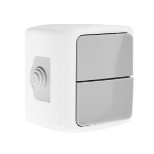 Выключатель 2-кл. открытой установки IP54 10А, бело-серый General Сигма 477065