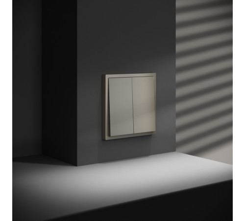 Перекрестный переключатель встраиваемый Voltum S70 двухклавишный 10А, (шелк) VLS020504