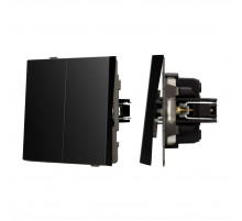 Механизм выключателя двухклавишный проходной Arlight SWT-TENDO-MKP2-PL-BK (230V, 10A) 054067