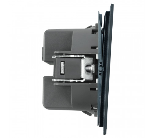 Переключатель 2-клавишный (механизм) Stekker Мия 250В 10А RSW10-3107-05 черный бархат 50448