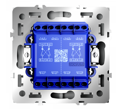 Перекрестный переключатель двухклавишный встраиваемый VOLTUM S70 VLS020502