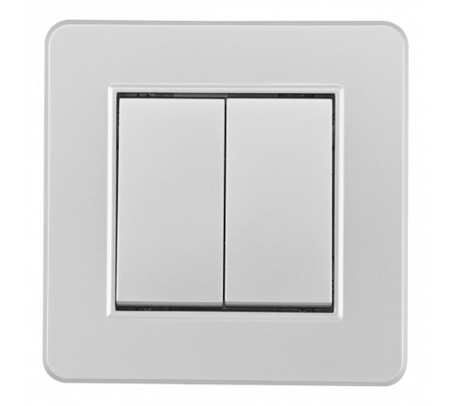 Выключатель двухклавишный Arte Milano SET16-1-30-2 silver Выключатель двухклавишный Arte Milano SET16-1-30-2 silver
