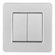 Выключатель двухклавишный Arte Milano SET16-1-30-2 silver