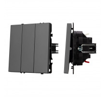 Механизм выключателя трехклавишный непроходной Arlight SWT-NOBE-MK03-SFPL-GR (230V, 10A) (Серый базальт) 061799