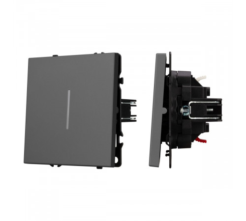 Выключатель 1 кл подсветка софт-тач серый базальт Arlight SWT-MK01-SFPL-L-GR (250V, 10A) 054260(1)