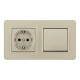 Выключатель одноклавишный с розеткой Arte Milano SET16-2-40-1-30-1 shampan