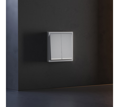 Клавиши для выключателя/переключателя двухклавишного с подсветкой Voltum S70 (серый) VLS000416