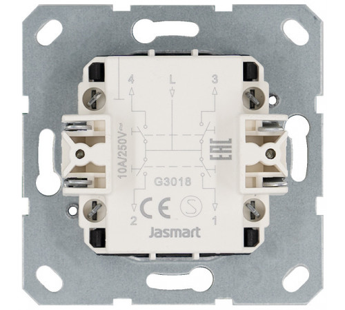 Выключатель одноклавишный для штор 10A 250V с накладкой, цвет Тауп Jasmart G3018T