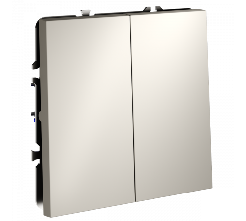 Перекрестный переключатель встраиваемый Voltum S70 двухклавишный 10А, (кашемир) VLS020503