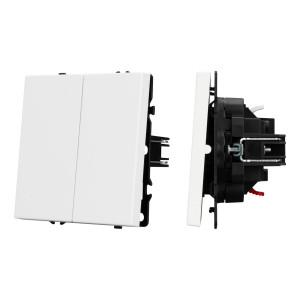 Механизм выключателя двухклавишный непроходной Arlight SWT-NOBE-MK02-SFPL-WH (230V, 10A) 054238