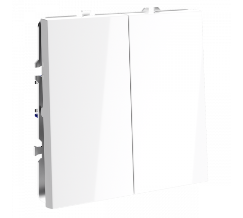 Перекрестный переключатель встраиваемый Voltum S70 двухклавишный 10А, (белый глянцевый) VLS020501