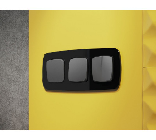 Комплект механизма 2-клавишного перекрестного выключателя Ambrella Volt 10A-250V OMEGA MO653030 Антрацит серый QUANT (OP6530, VM125)