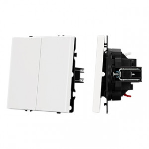 Выключатель звонковый 2 кл софт-тач белый кварц Arlight SWT-MKR2-SFPL-WH (250V, 10A) 061741(1)