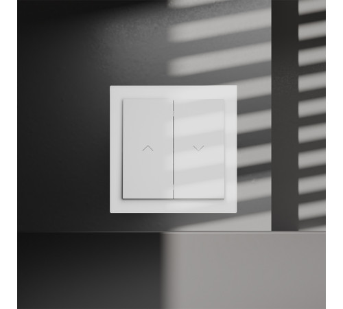 Выключатель встраиваемый Voltum S70 для жалюзи 10А, (белый матовый) VLS020702