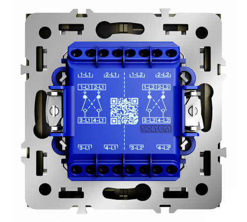 Перекрестный переключатель встраиваемый Voltum S70 двухклавишный 10А, (шелк) VLS020504
