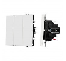 Механизм выключателя трехклавишный непроходной Arlight SWT-NOBE-MK03-SFPL-WH (230V, 10A) (Белый кварц) 061801