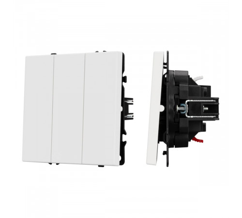 Механизм выключателя трехклавишный непроходной Arlight SWT-NOBE-MK03-SFPL-WH (230V, 10A) (Белый кварц) 061801