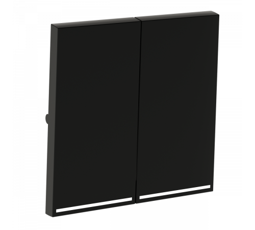 Клавиши для выключателя/переключателя двухклавишного с подсветкой Voltum S70 (черный матовый) VLS000408