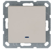 Выключатель одноклавишный со светодиодом 10A 250V с накладкой, цвет Тауп Jasmart G3011NT