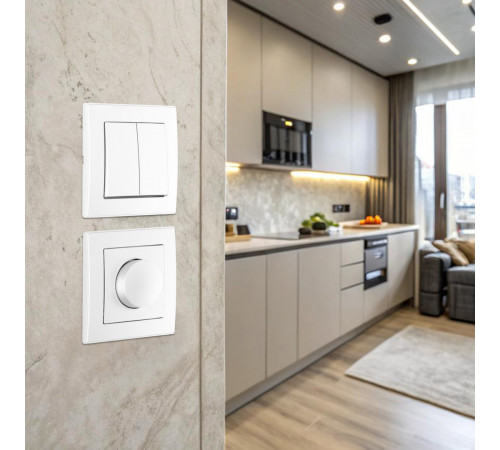 Выключатель двухклавишный Arte Milano SET06-1-30-2 white