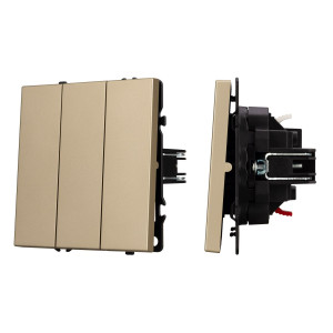 Механизм выключателя трехклавишный непроходной Arlight SWT-NOBE-MK03-SFPL-GD (230V, 10A) (Золотой песок) 061798