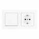 Выключатель одноклавишный с розеткой Arte Milano SET06-2-30-1-40-1 White
