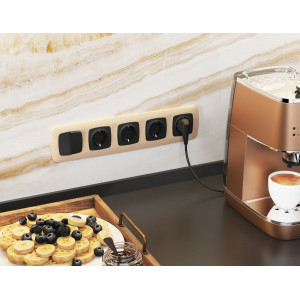 Комплект механизма 2-клавишного перекрестного выключателя Ambrella Volt 10A-250V OMEGA MO803030 Черный матовый QUANT (OP8030, VM125)