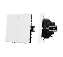 Механизм выключателя двухклавишный перекрёстный Arlight SWT-NOBE-MKX2-SFPL-WH (230V, 10A) (Белый кварц) 061795