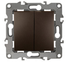 Выключатель двойной Эра 12-1004-13 10АХ-250В, IP20, без м.лапок