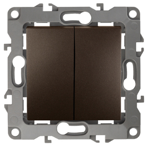 Выключатель двойной Эра 12-1004-13 10АХ-250В, IP20, без м.лапок