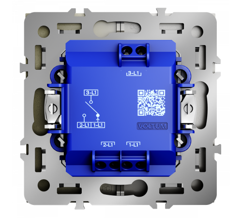 Выключатель встраиваемый Voltum S70 для жалюзи 10А, (шелк) VLS020704