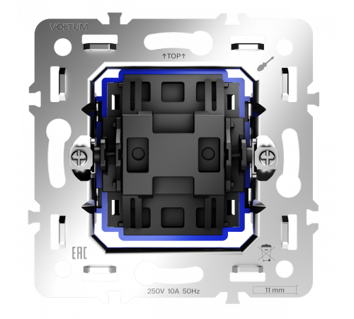 Механизм перекрестного переключателя одноклавишного 10А Voltum S70 VLS0105M