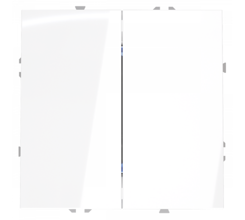 Перекрестный переключатель встраиваемый Voltum S70 двухклавишный 10А, (белый глянцевый) VLS020501