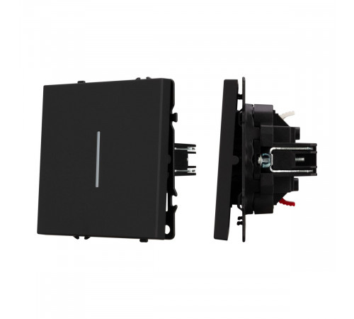 Выключатель 1 кл подсветка софт-тач черный оникс Arlight SWT-MK01-SFPL-L-BK (250V, 10A) 054258(1)