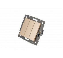 Механизм выключателя трехклавишный непроходной Arlight SWT-MK03-PL-GD-V (250V, 10A) 049899