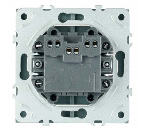 Выключатель двухклавишный Stekker Эмили RSW10-5116-10 платиново-серый soft touch 50823