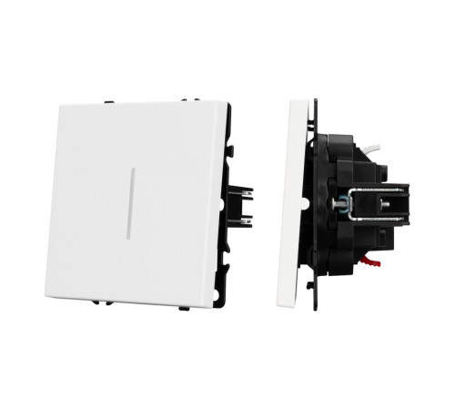 Выключатель проходной 1 кл подсветка софт-тач белый кварц Arlight SWT-MKP1-SFPL-L-WH (250V, 10A) 054236(1)