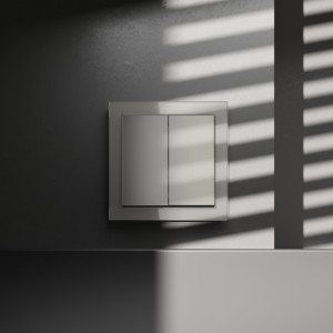 Перекрестный переключатель встраиваемый Voltum S70 двухклавишный 10А, (шелк) VLS020504