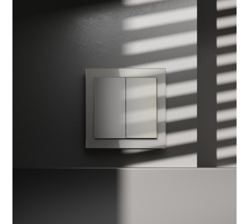 Перекрестный переключатель встраиваемый Voltum S70 двухклавишный 10А, (шелк) VLS020504