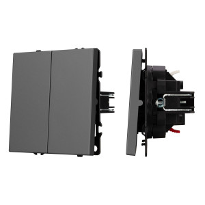 Выключатель проходной 2 кл софт-тач серый базальт Arlight SWT-MKP2-SFPL-GR (250V, 10A) 054257(1)