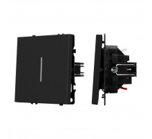 Выключатель проходной 1 кл подсветка софт-тач черный оникс Arlight SWT-MKP1-SFPL-L-BK (250V, 10A) 054261(1)