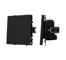 Выключатель перекрёстный 1 кл софт-тач черный оникс Arlight SWT-MKX1-SFPL-BK (250V, 10A) 054249(1)