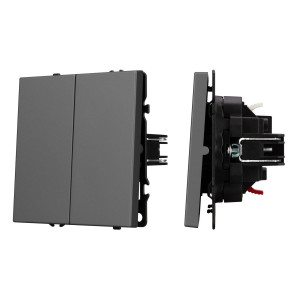 Выключатель 2 кл софт-тач серый базальт Arlight SWT-MK02-SFPL-GR (250V, 10A) 054254(1)