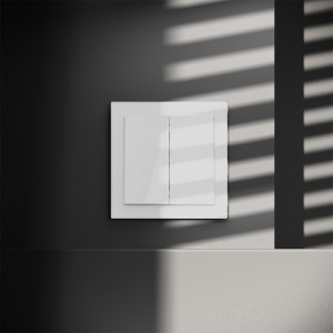 Перекрестный переключатель встраиваемый Voltum S70 двухклавишный 10А, (белый глянцевый) VLS020501