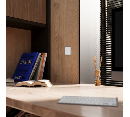 Выключатель встраиваемый Voltum S70 для жалюзи 10А, (белый матовый) VLS020702