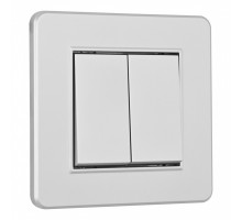 Выключатель двухклавишный Arte Milano SET16-1-30-2 silver