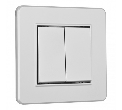 Выключатель двухклавишный Arte Milano SET16-1-30-2 silver Выключатель двухклавишный Arte Milano SET16-1-30-2 silver