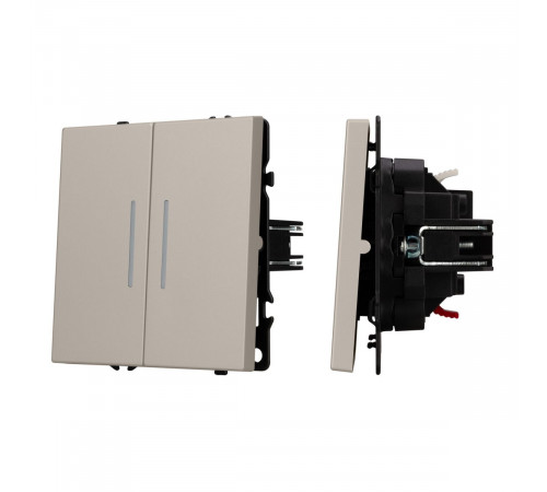 Выключатель 2 кл подсветка софт-тач кашемир Arlight SWT-MK02-SFPL-L-CA (250V, 10A) 059417(1)