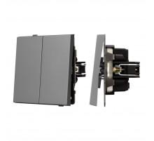 Механизм выключателя двухклавишный непроходной Arlight SWT-TENDO-MK02-PL-GR (230V, 10A) 054060
